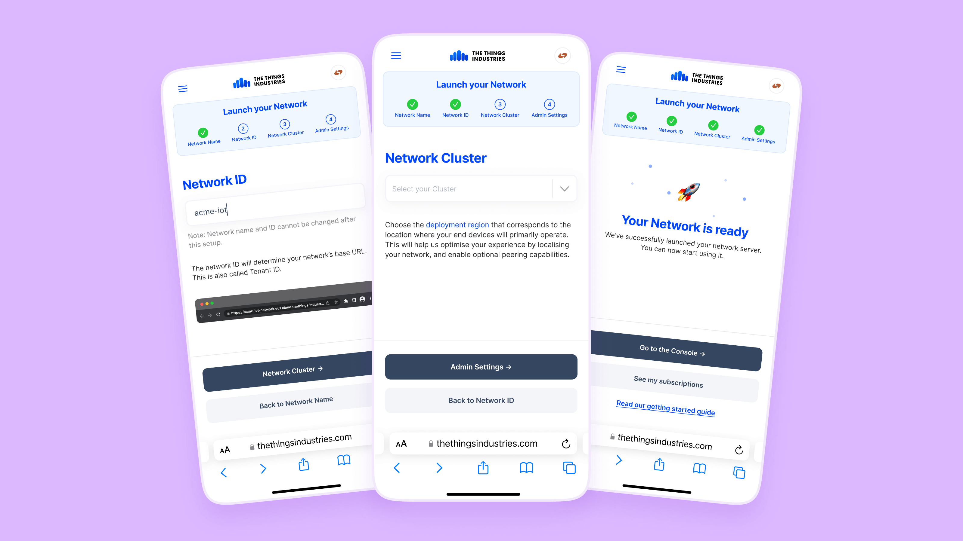 Tenant creation mobile mockups.